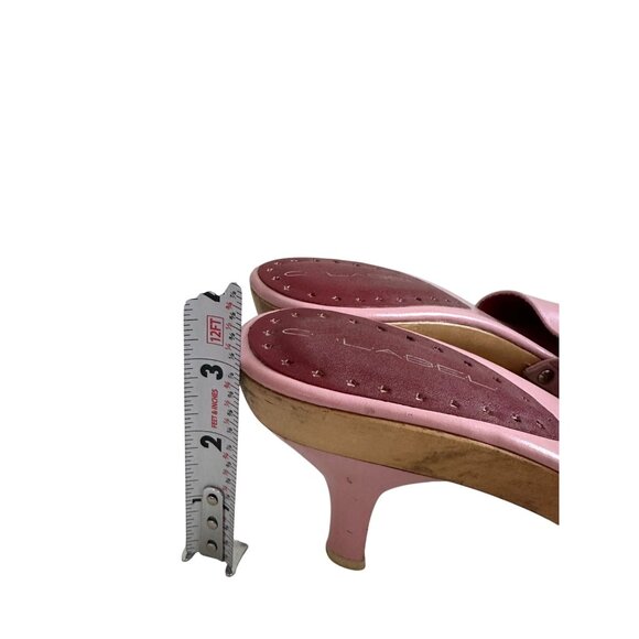 C LABEL y2k Vintage Fresh Strawberry Pink Leather Sandals Heels Size 11 - Picture 9 of 12